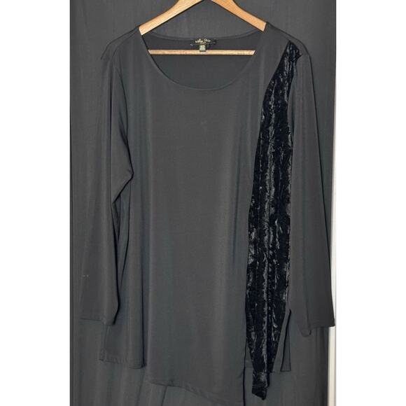 Melissa Paige Black Velvet long sleeve Tunic 2X whimsigoth witchy fairy‎ grunge - Picture 1 of 10